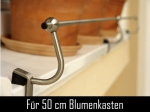 Blumenkastenhalterung Aluminiumfensterbank Einfachstange für 50 cm Blumenkasten